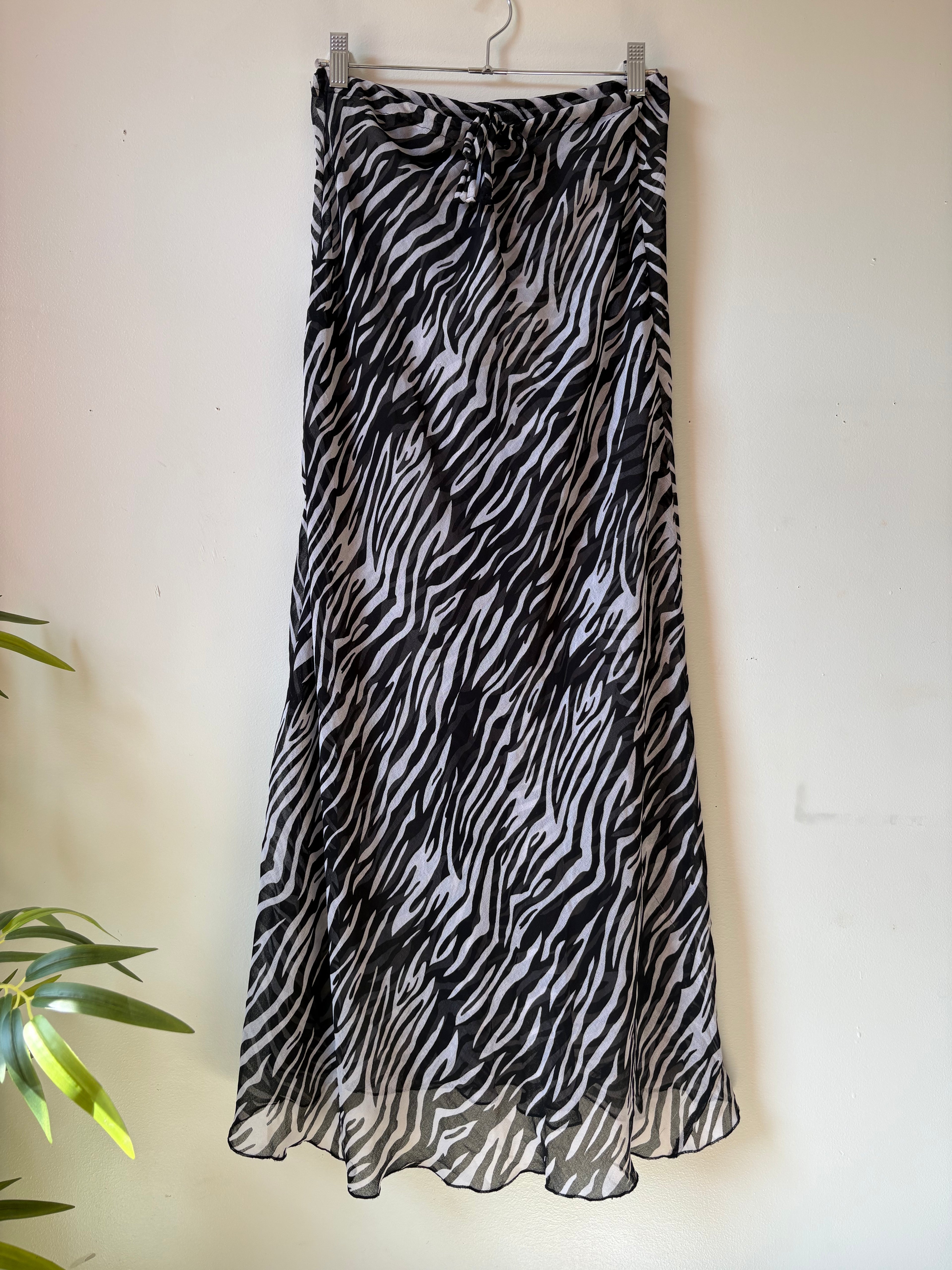 Custom made zebra print mesh skirt