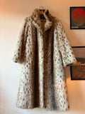Animal print faux fur trench