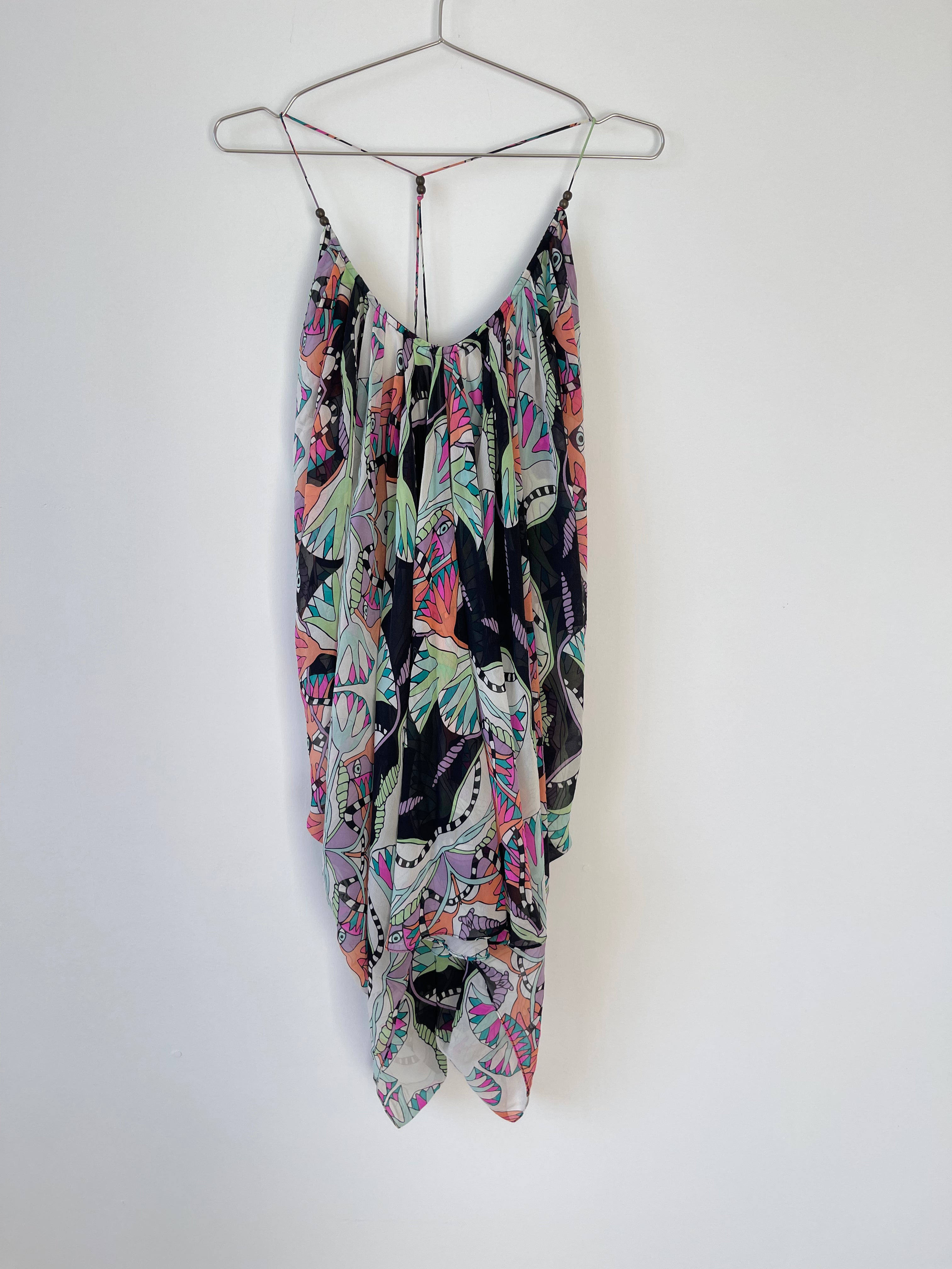 Multicolor silk top
