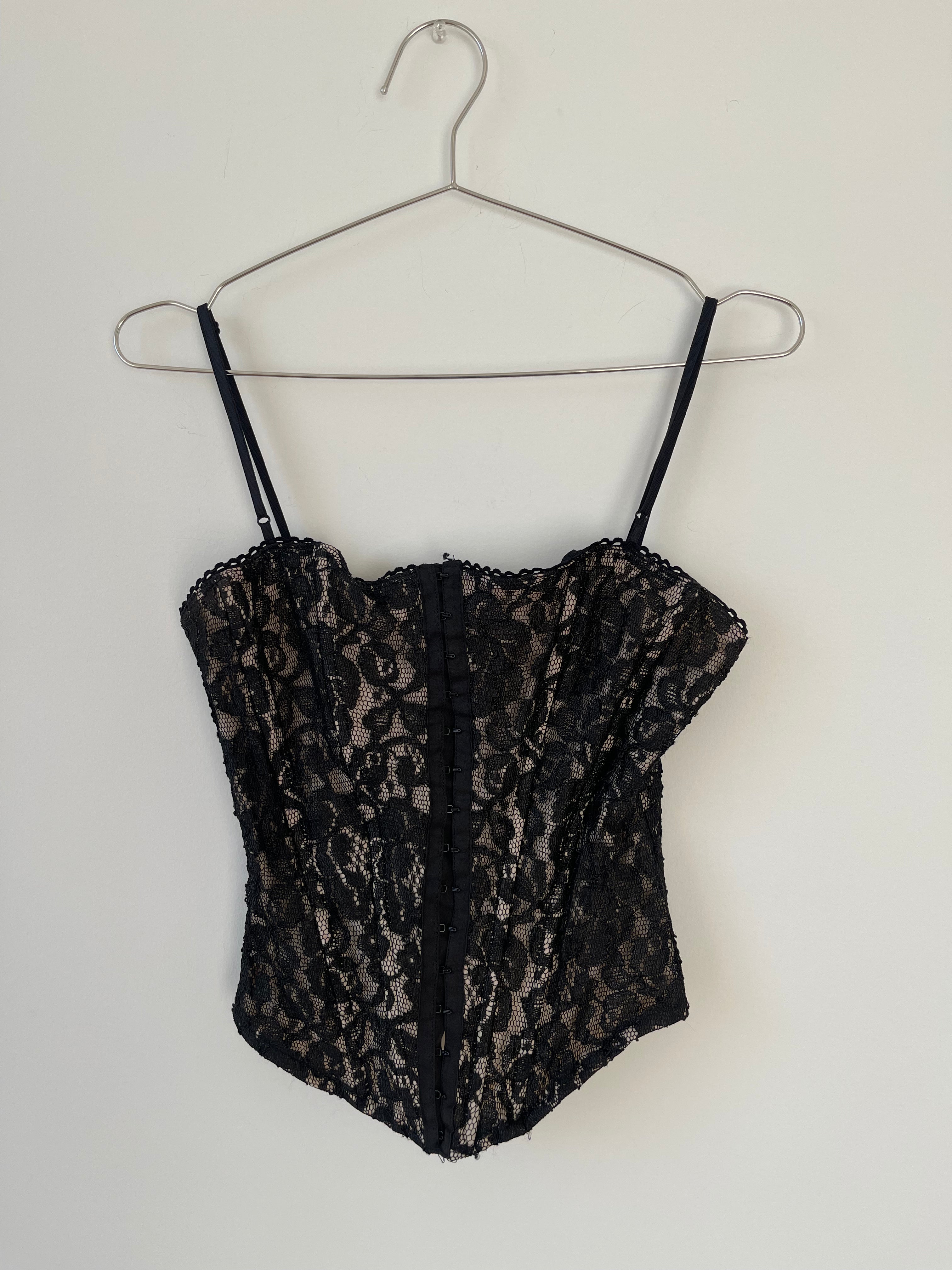 Black lace corset top