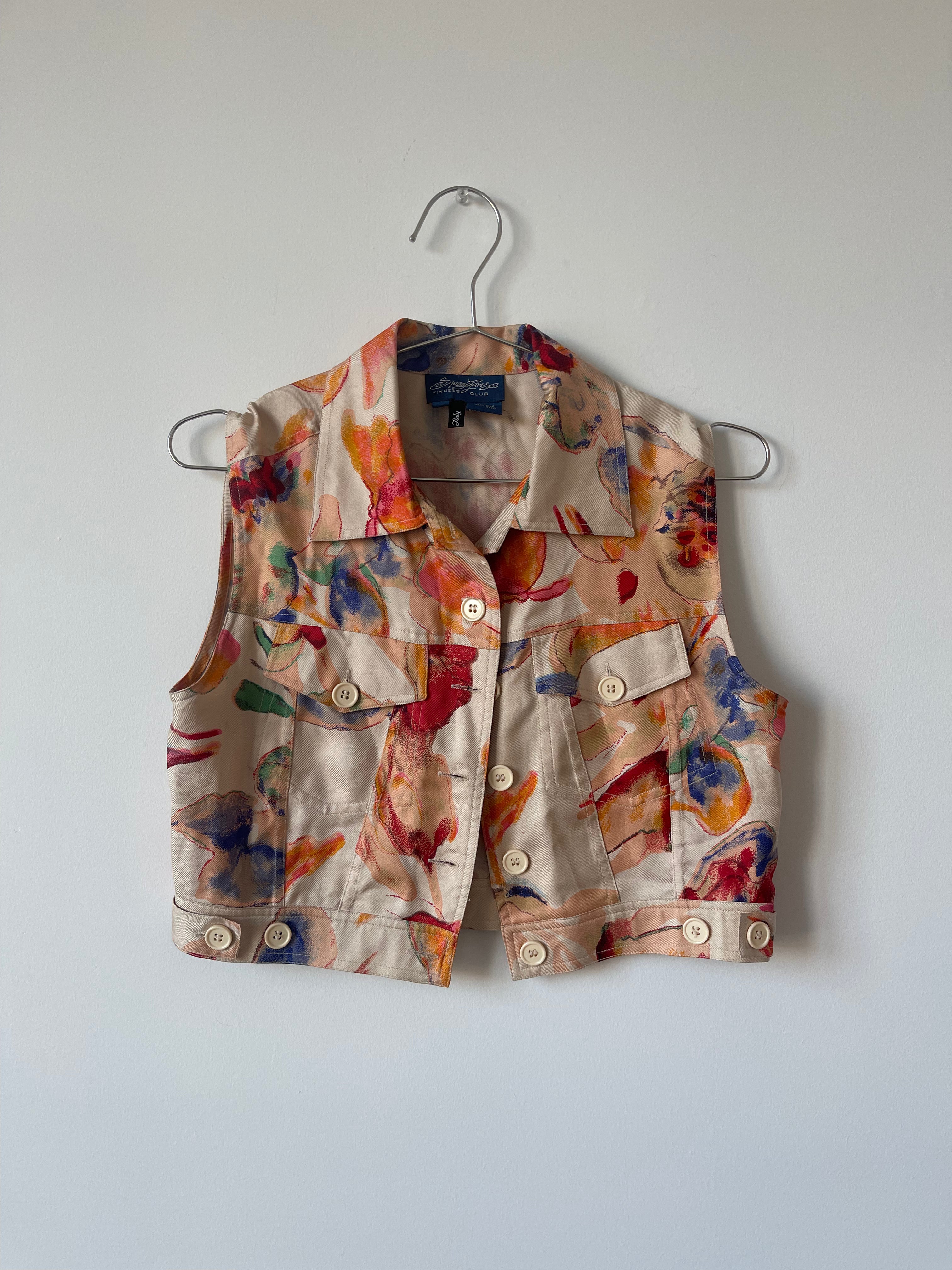Silk printed vest