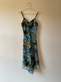 Zebra blue and green dyed mesh dress