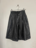 Black leather shorts