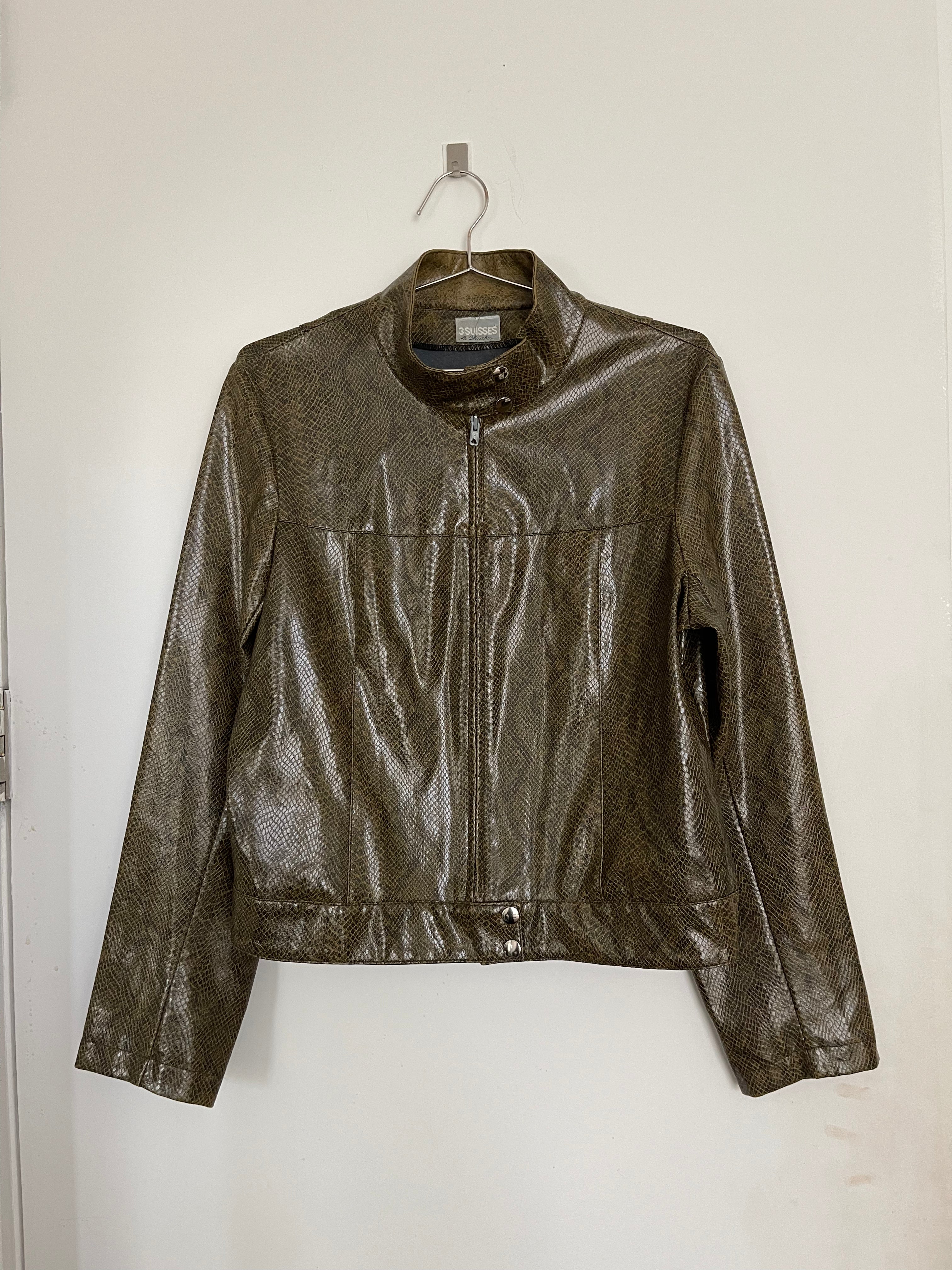 Green snake print jacket