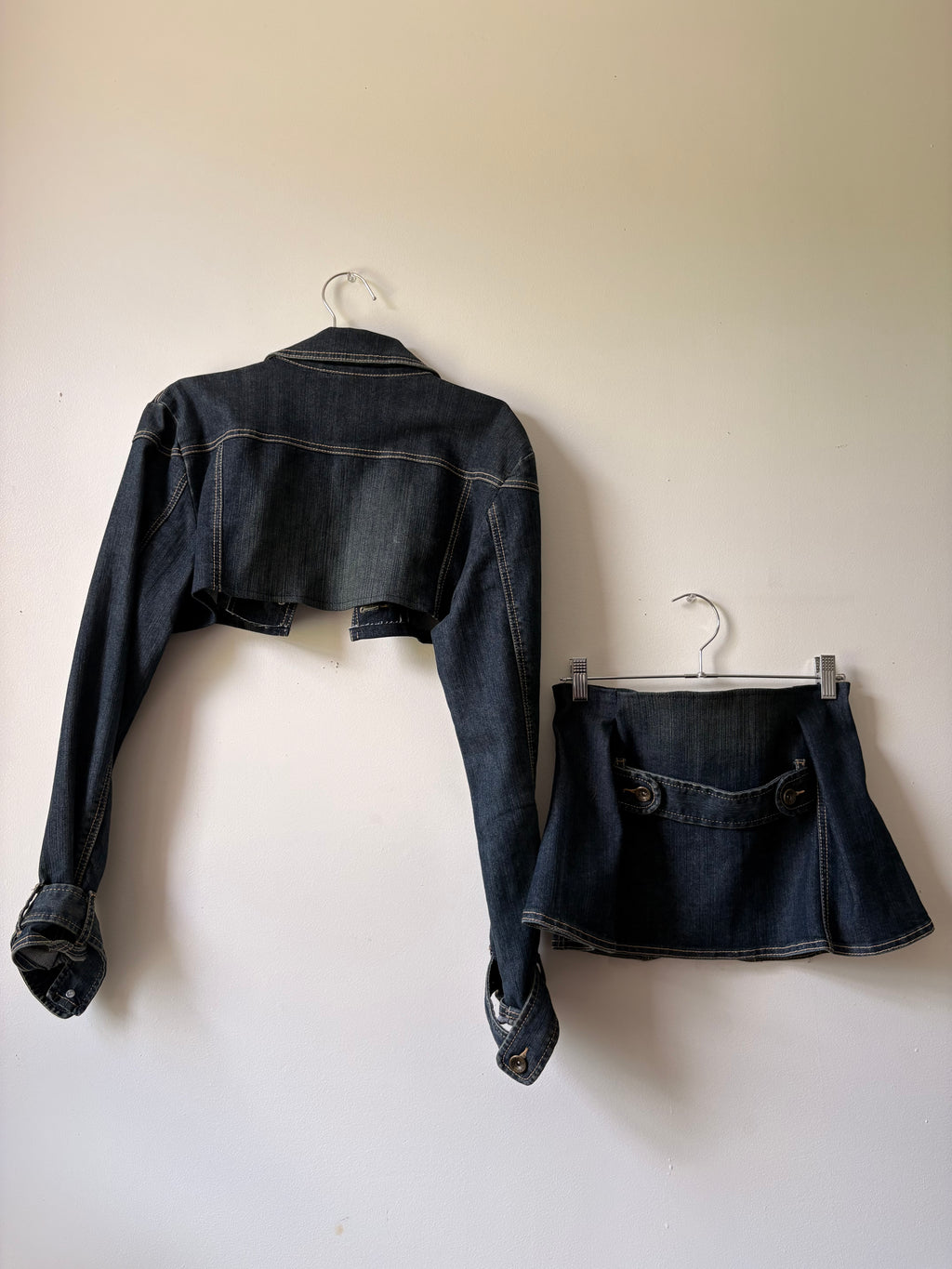 Upcycled vintage denim set