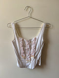 White corset with ruche details