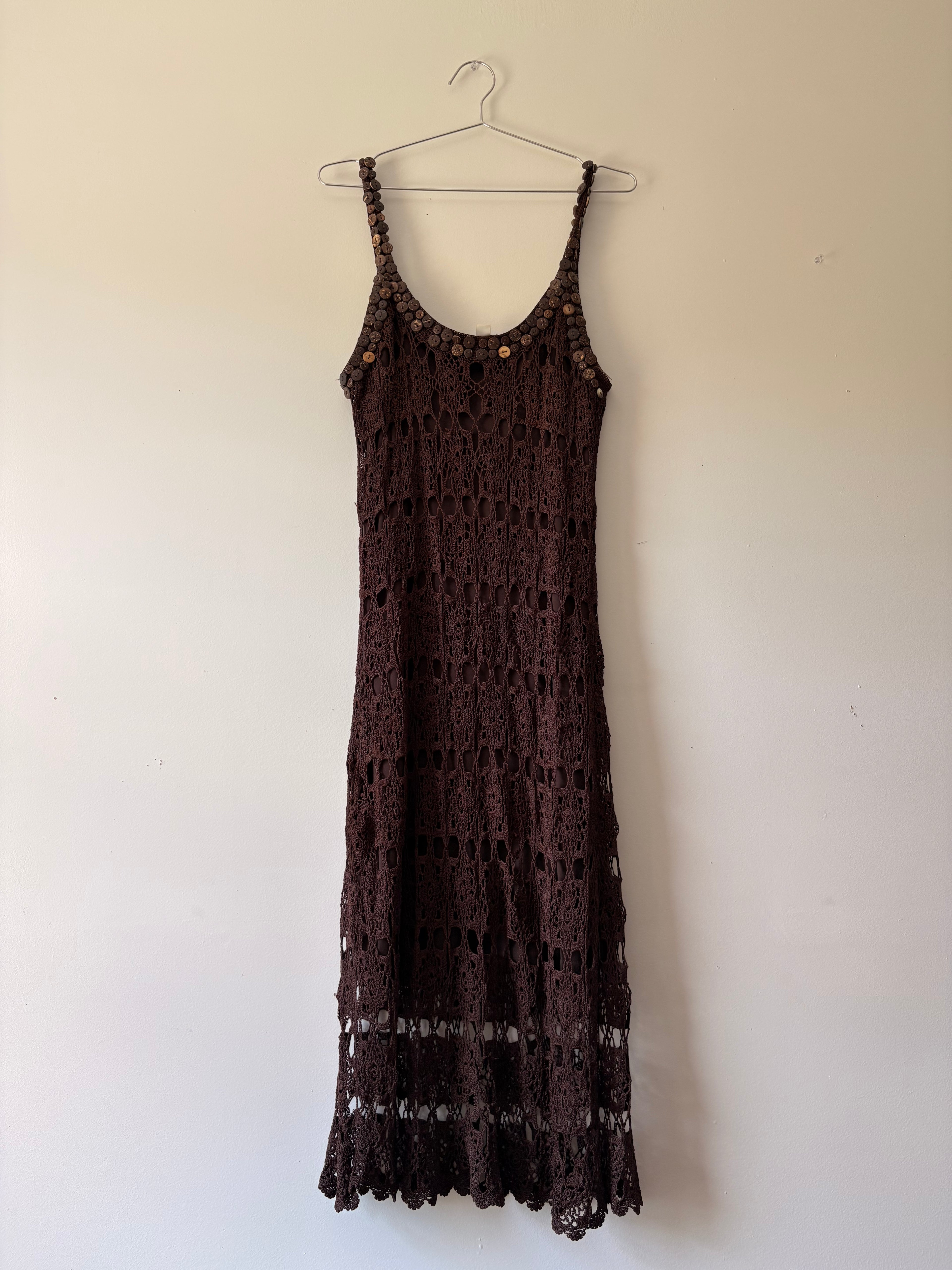 Brown crochet dress