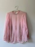 Pink sheer beaded blouse