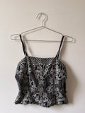 Black and white lace corset top