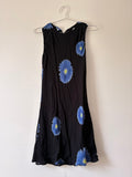 Floral print mini black dress