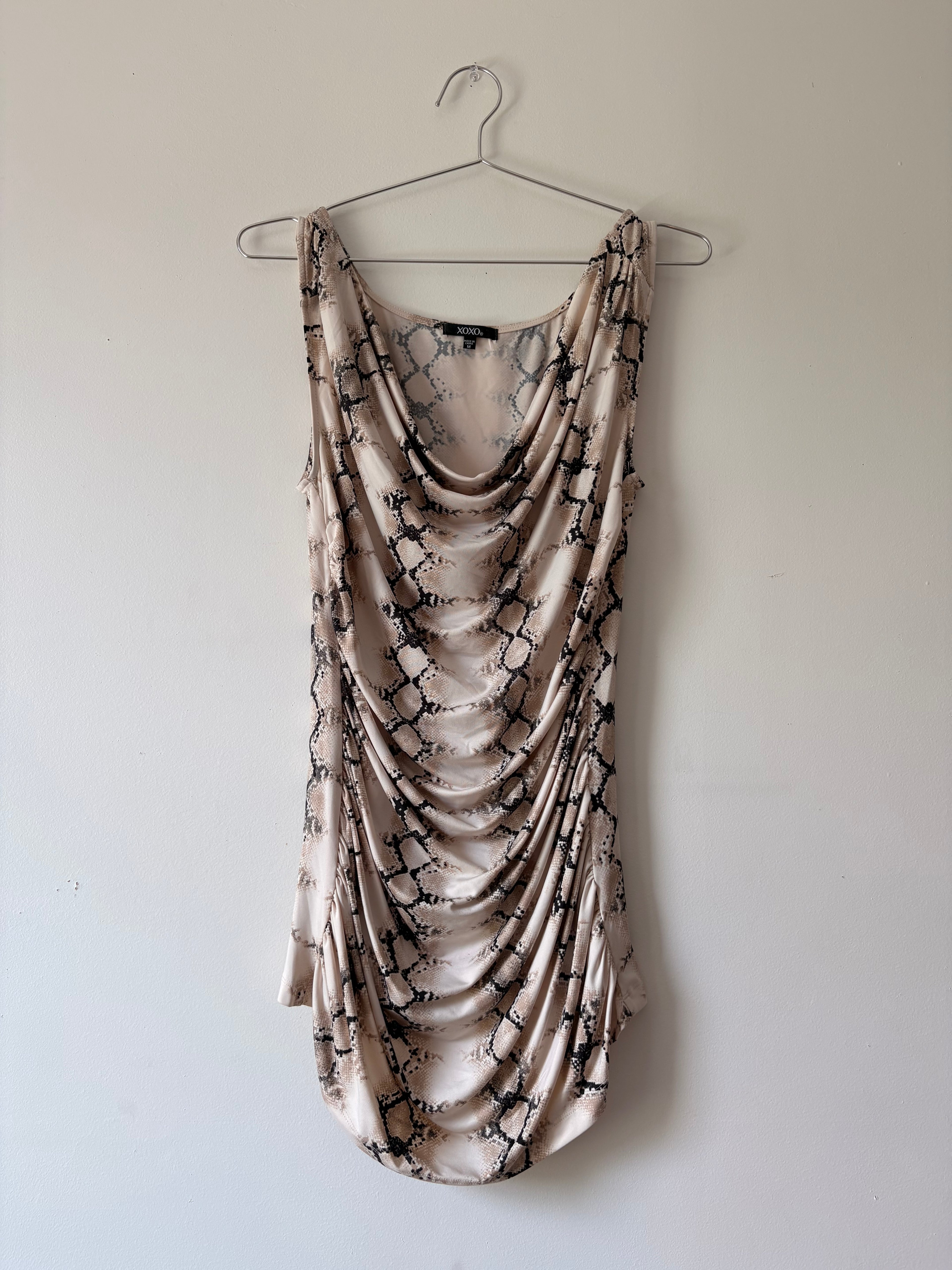 Y2K stretchy snake print top