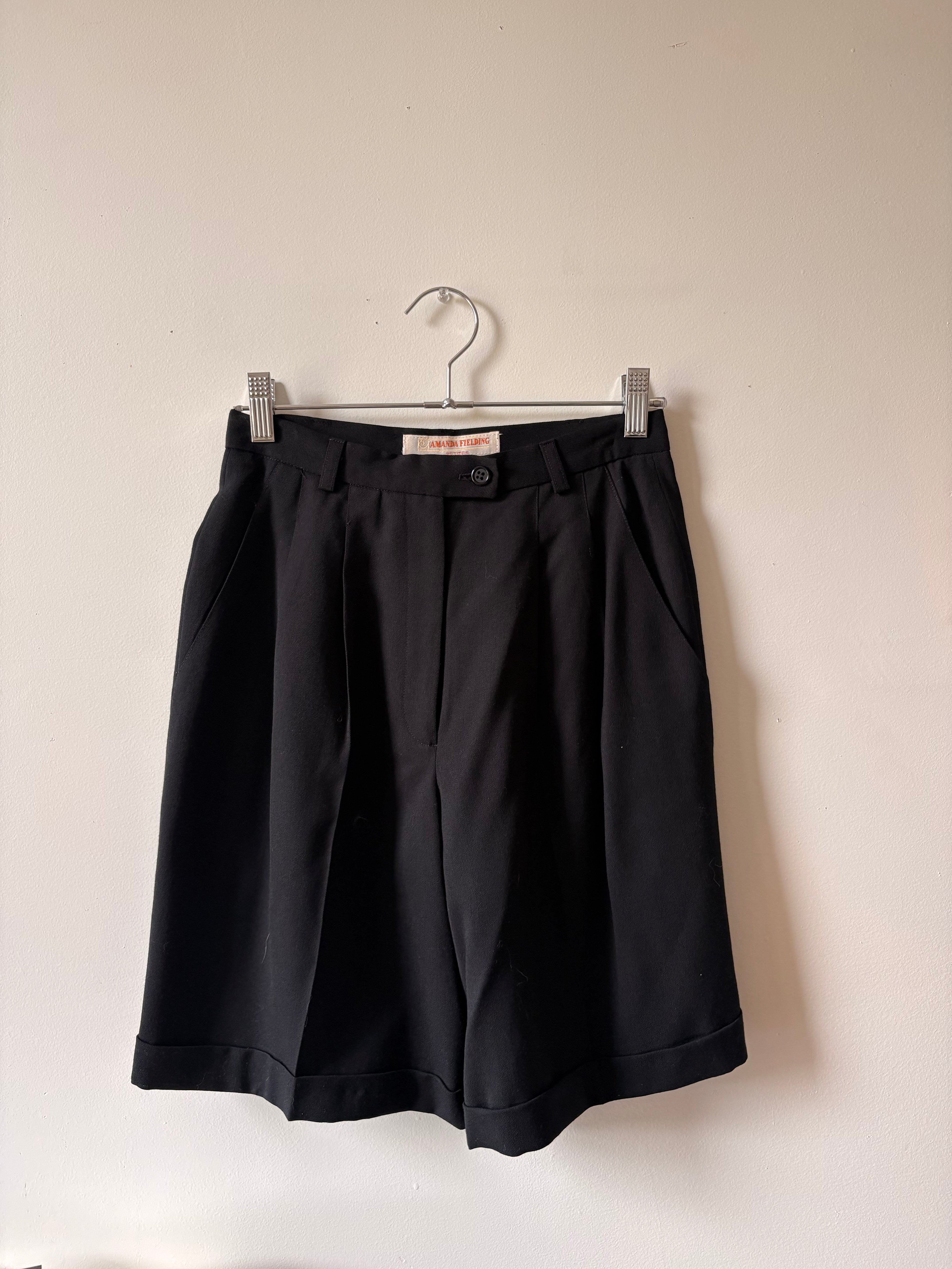 Black wool Bermuda shorts