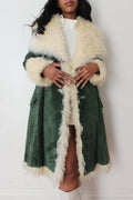 Suede lamb fur coat