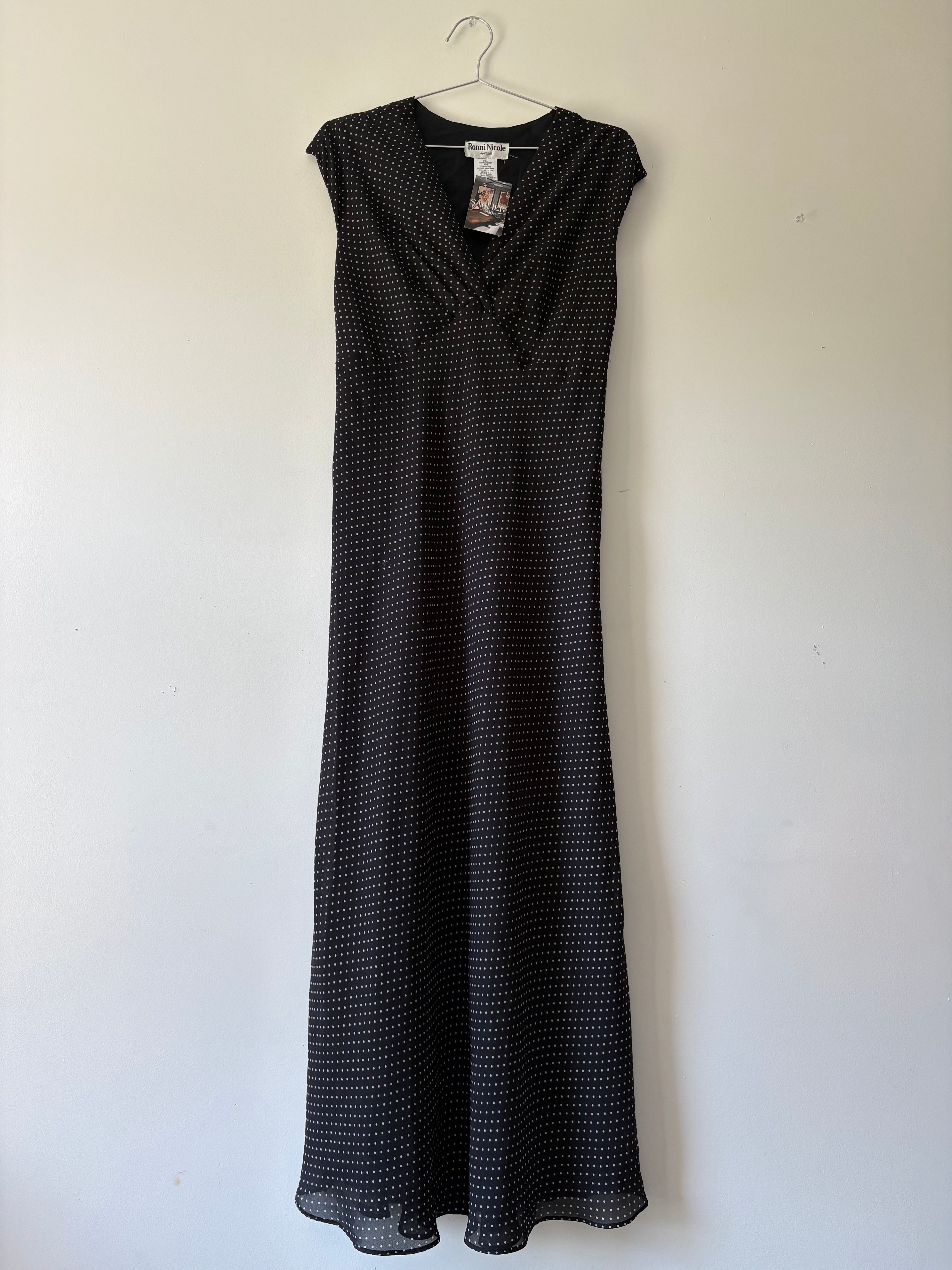Ronni Nicole polka dot maxi dress