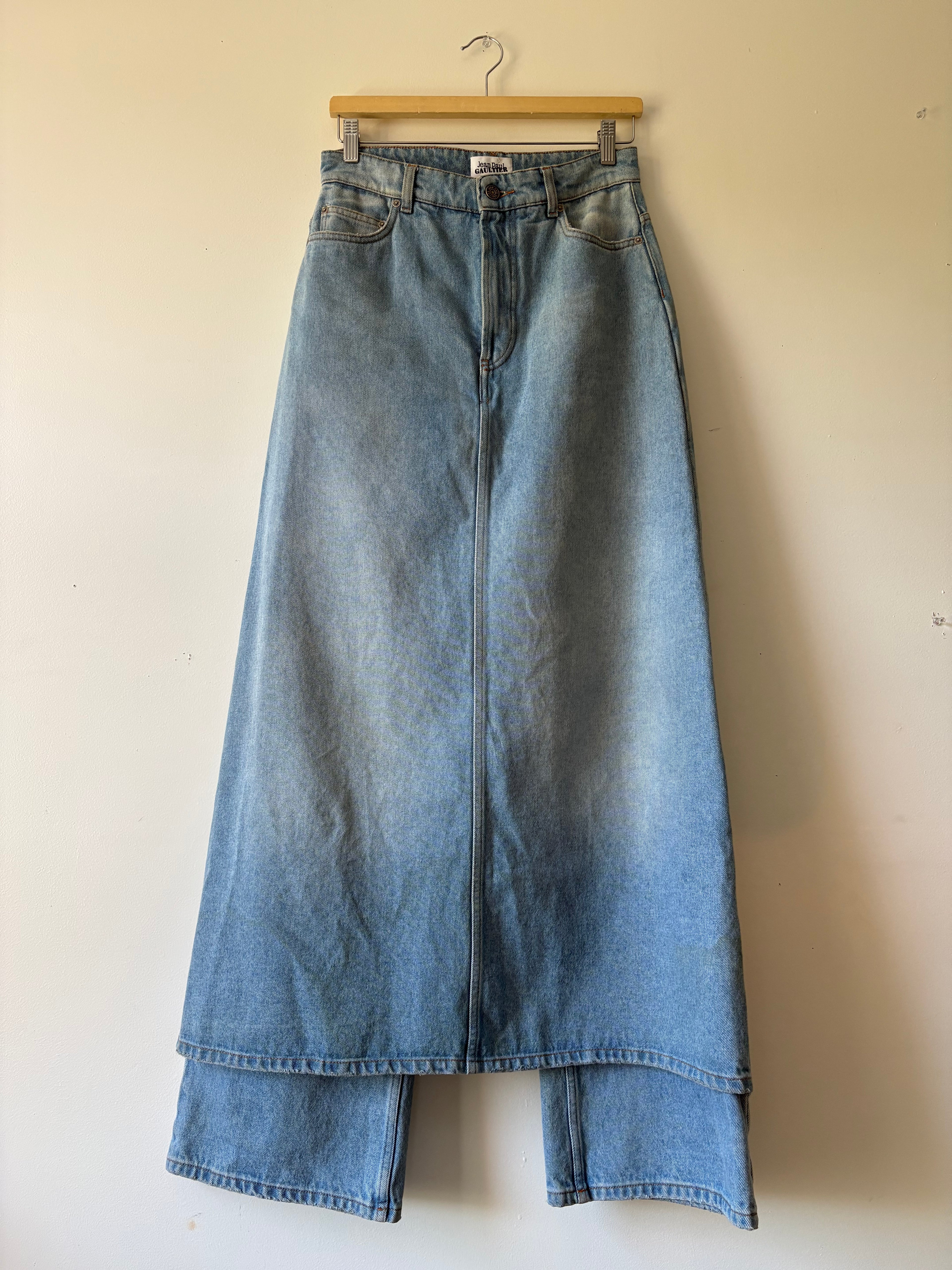 Jean Paul Gautier denim skirt pants