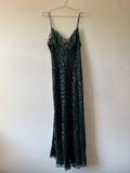 Victoria secret green velvet maxi slip