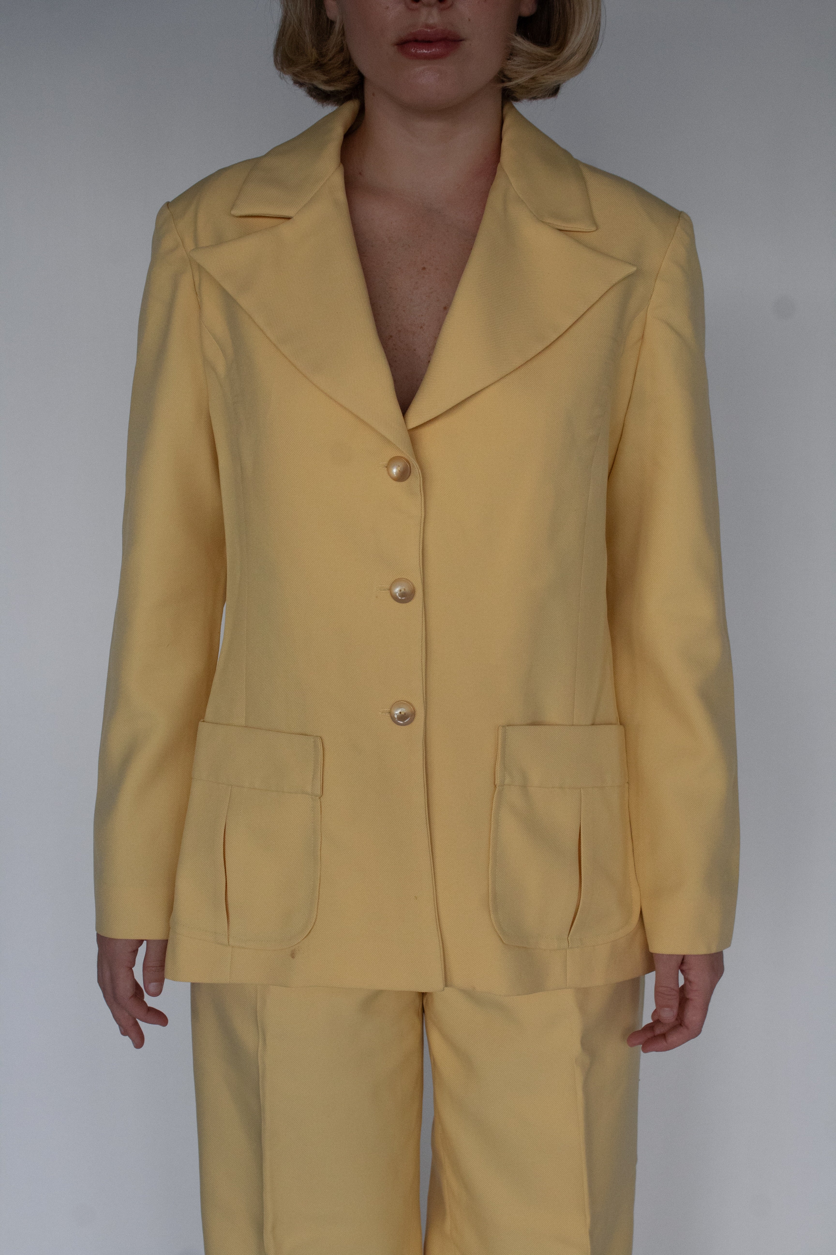 70's yellow pant suit