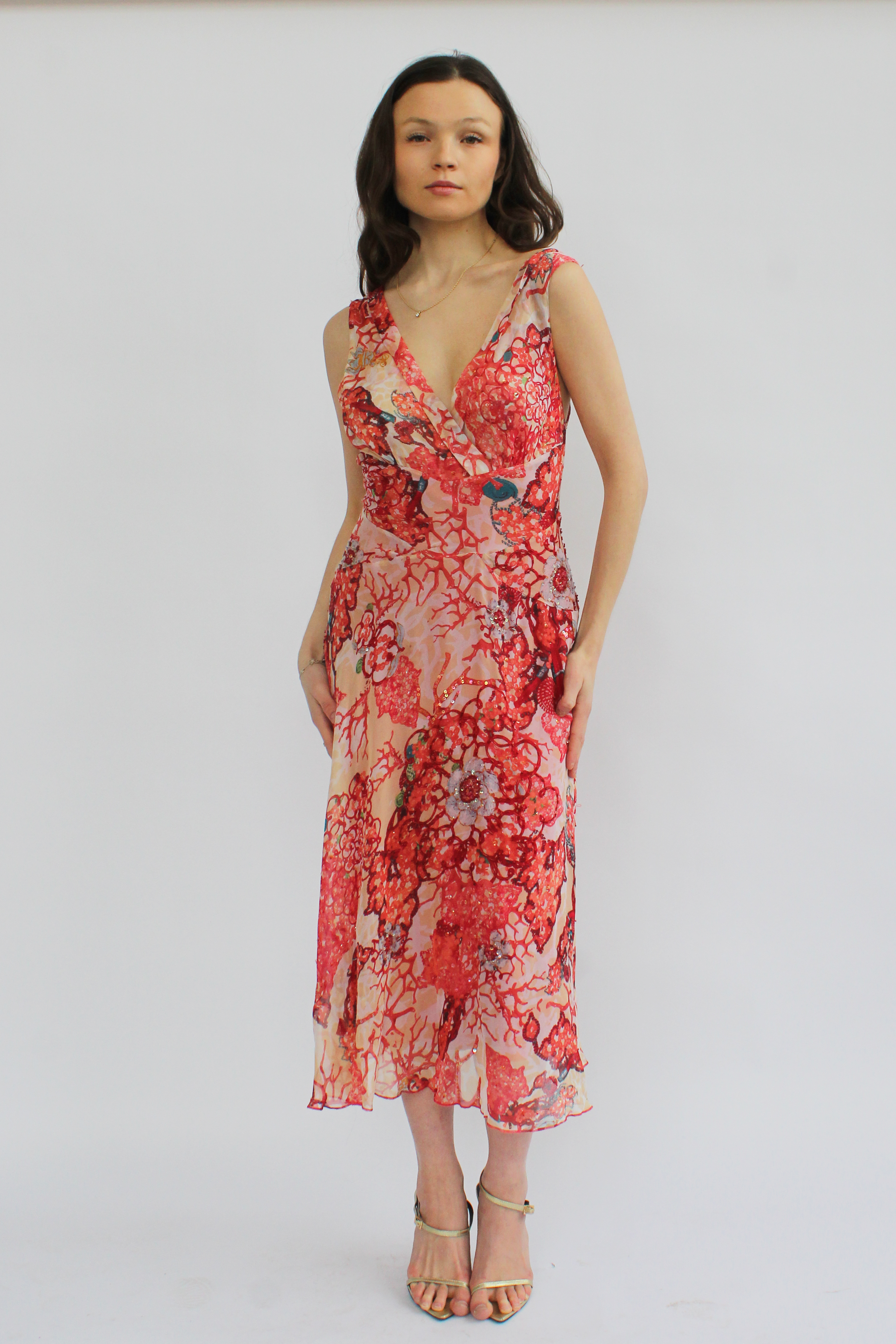 Diane Von Furstenberg floral beaded silk dress