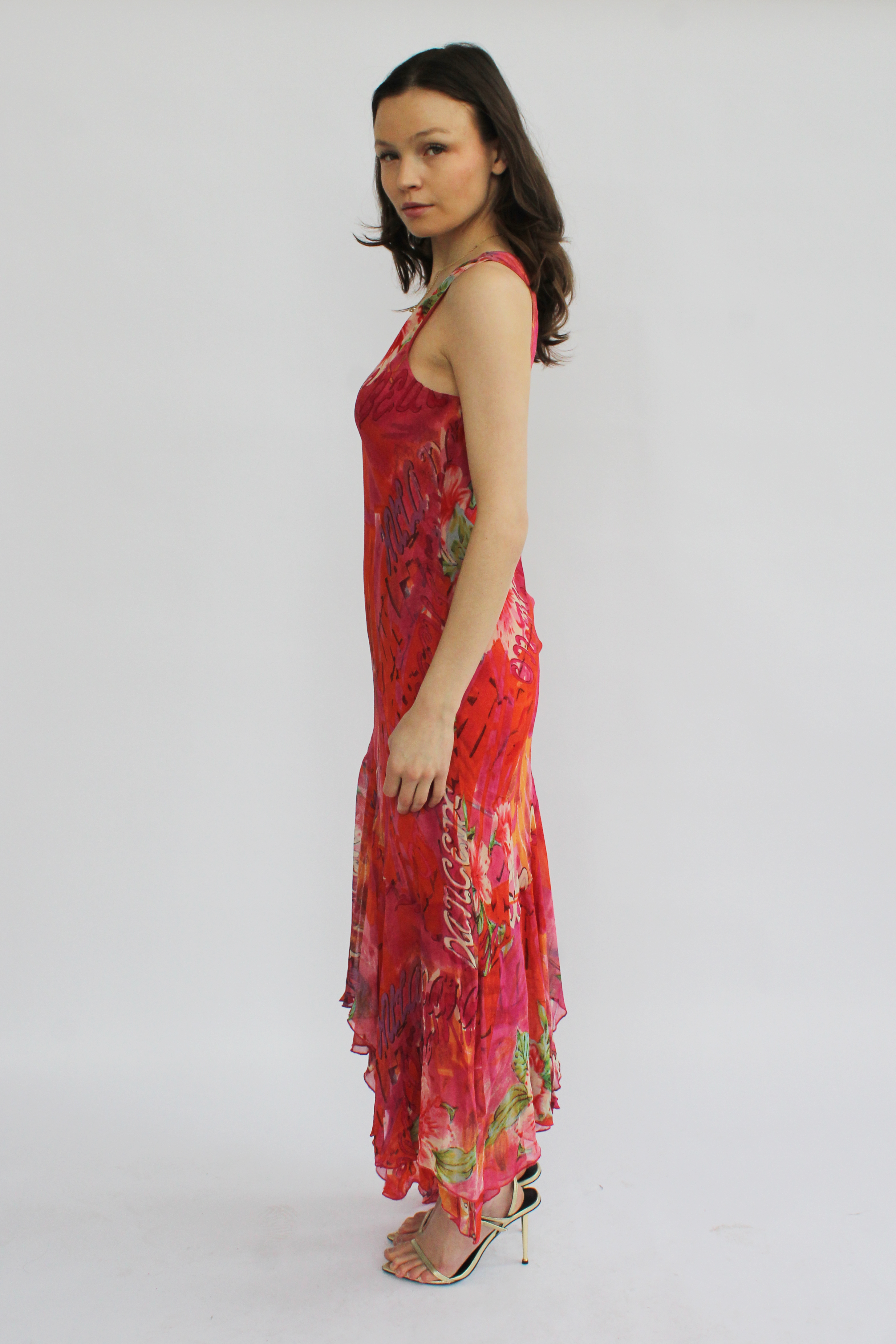 Floral pink maxi dress