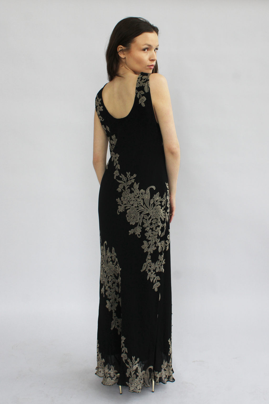 Black floral maxi dress