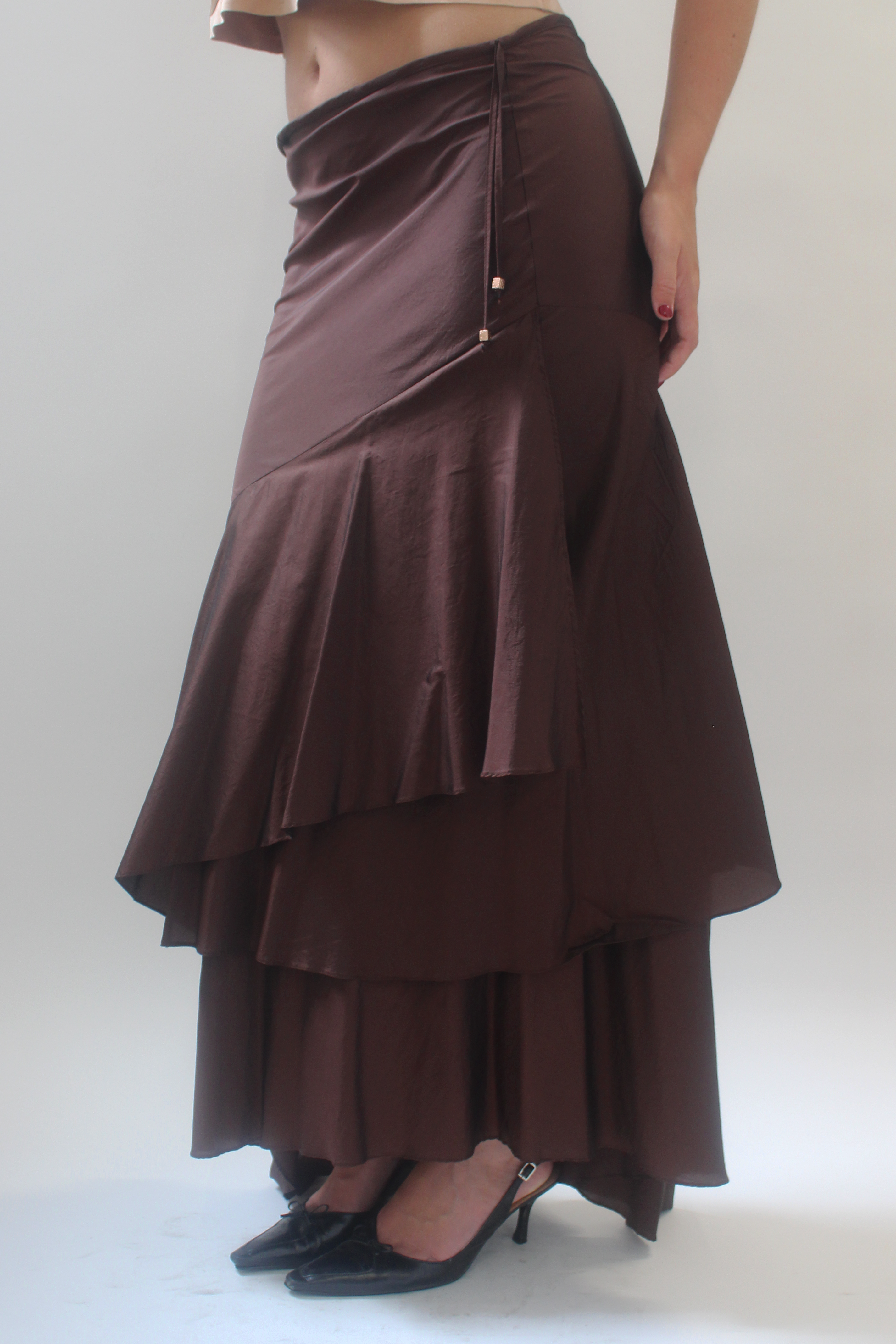 Brown asymmetrical skirt