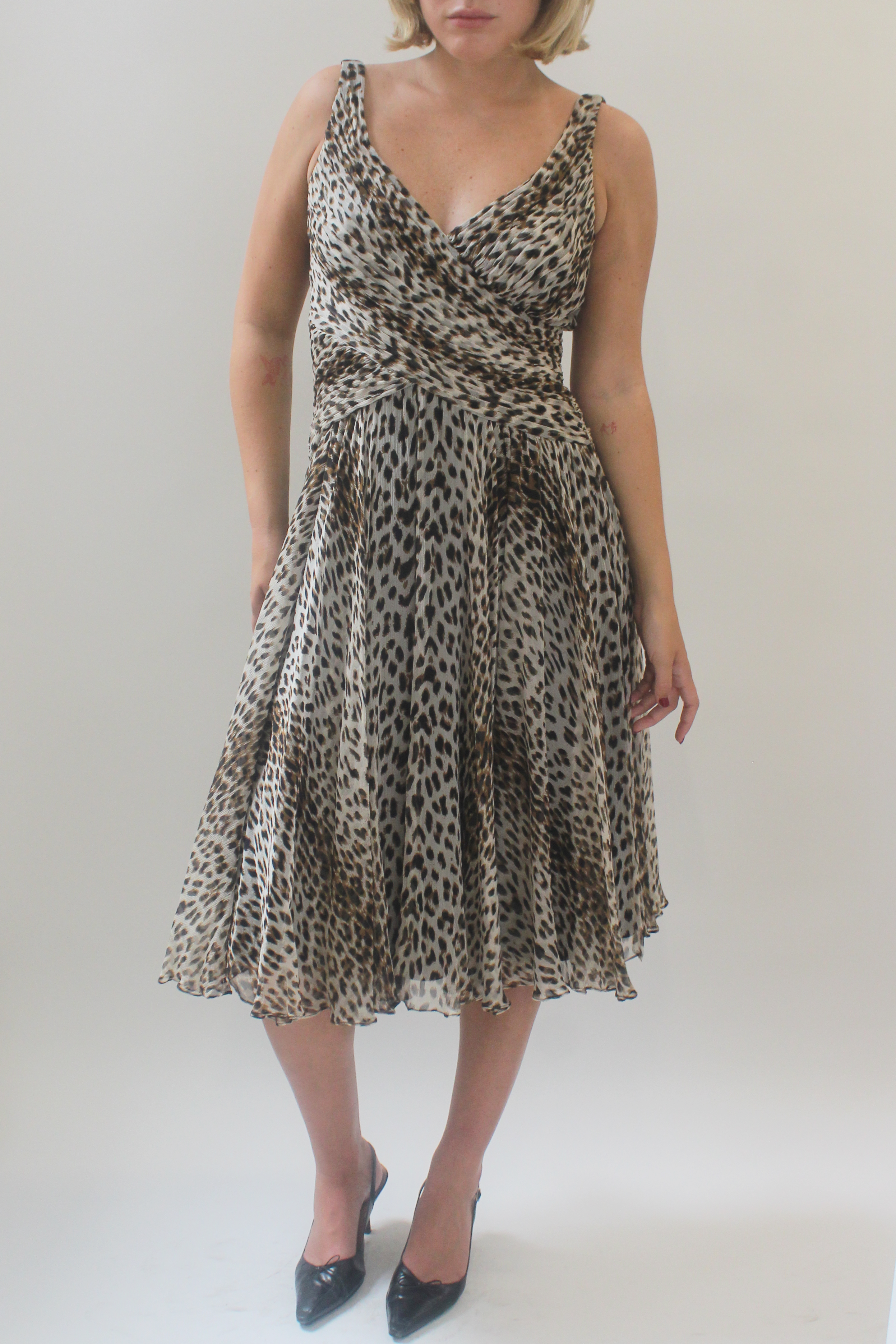 Tadashi animal print silk dress