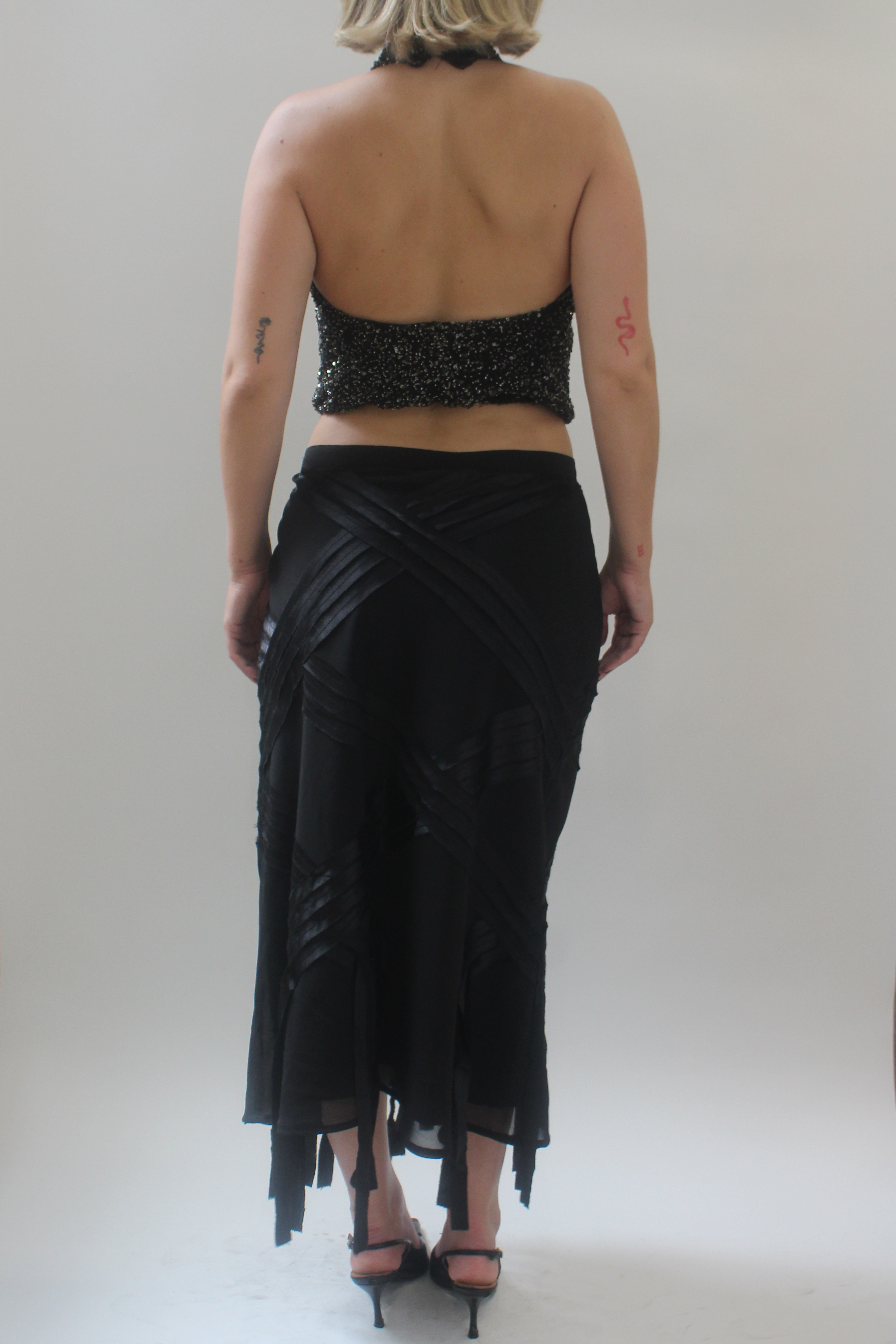 Black fringe skirt