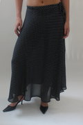 Polka dot maxi wrap skirt