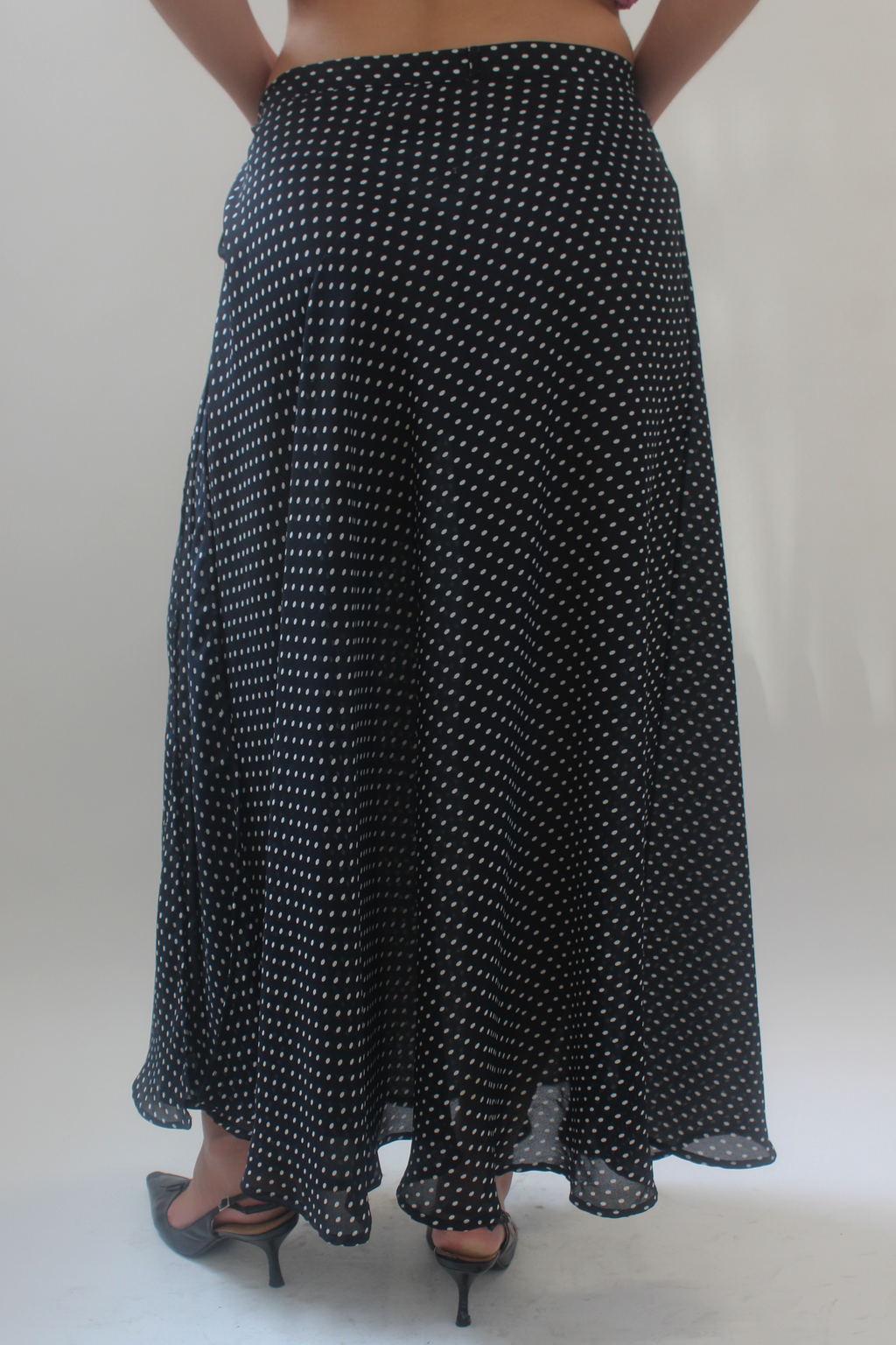 Polka dot maxi wrap skirt